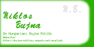 miklos bujna business card